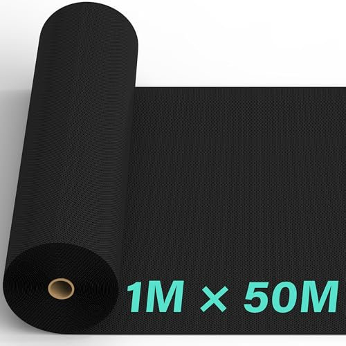 1mx50m Non-woven Weed Control Membrane 100 GSM Garden Weed Barrier Fabric Weed Suppressant UV Stabilised Membrane Breathable Customisable Garden Membrane Roll for Pathways Flower Beds Vegetable