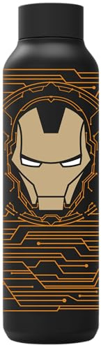 Quokka Borraccia termica in acciaio inox solido Jet Black 630 ml Iron Man