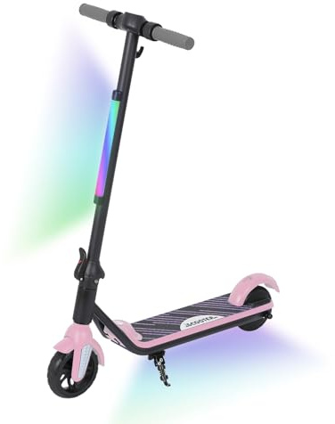 KHHK Elektroroller für Kinder von 6-12 Jahren, 6'' Faltbarer Elektroroller mit max. Geschwindigkeit 12 km/h, LED Farblichter & Display, Reichweite 5-8 km, Kinderroller mit Doppelbremssystem