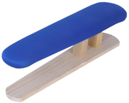perfk Small Ironing Board Iron Board Padded Sleeve Elastic Edge Ironing Stool with Wooden Base for Home Household Garment Ironing, Blue 57cmx13cmx16cm