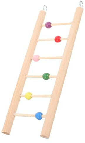 BESPORTBLE Vogelleiter Aus Natürlichem Holz Lang Mit Stabile Kletterleiter Für Wellensittiche Nymphensittiche Und Kleine Papageien Spielerisches Vogelkäfig-zubehör Zur Gesundheitsförderung