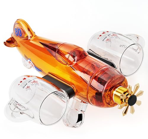Birthday Gifts for Men Dad, Kollea Fighter Aircraft Whiskey Decanter Set with Whiskey Glasses, Cool Anniversary Fathers Gift Ideas for Him Husband Brother, Funny Military Present, Bar Drinking Party