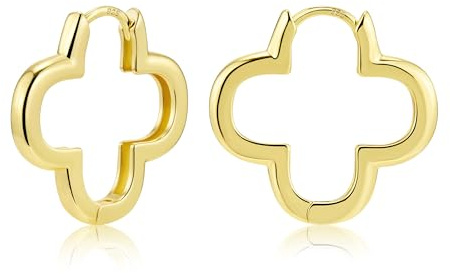 ALEXCRAFT 14K Vergoldet Ohrringe Kleine Zirkonia Creolen für Damen Frauen