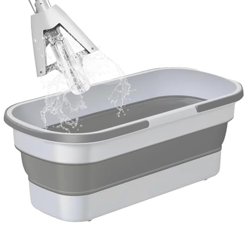 Mop Bucket, Foldable Rectangular Handy Basket With Handle And Wheels, Portable Washing Basin, Cleaning Bucket For Indoor Outdoor For House Car Cleaning Fishing Camping