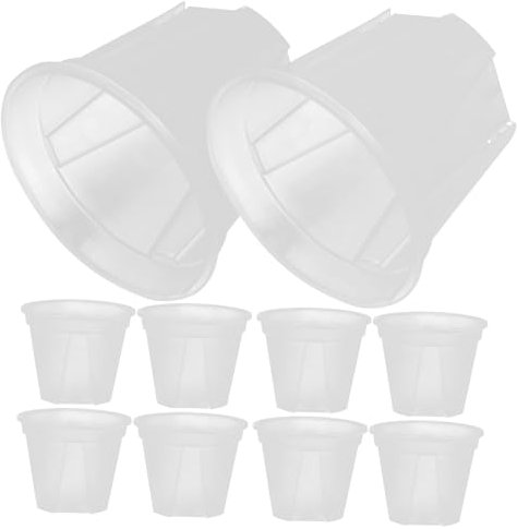 ibasenice 10piezas Macetas Transparentes con Orificio de Drenaje para Plantas Pequeñas, Jardineras de Plástico Ideales para Suculentas y Flores en Interiores