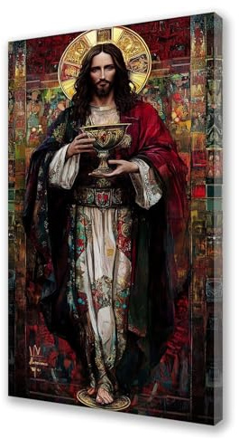Religion Malen Nach Zahlen Erwachsene Groß 50x100 cm,Malen Nach Zahlen Jesus,Kreativ Set für Erwachsene,DIY Handgemalt Ölgemälde Leinwand Kit mit Pinseln Acrylfarben,Home Dekor Frauen Geschenk L165
