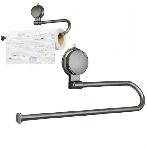 Portarotolo da Cucina a Ventosa, Porta Asciugamani di Carta a Parete Senza-Fori, dispenser per rotolo di carta da Cucina, Bagno, Camper, Barca, porta asciugamani di carta, Design Moderno (1 pz)