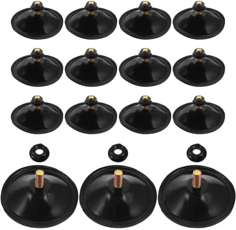 BESPORTBLE 15piezas Gancho De Ventosa Con Rosca Ventosas Negras De Plástico Fuertes Soporte Adhesivo Extrafuerte Para Vidrio Para Baño y Ventana Unidades