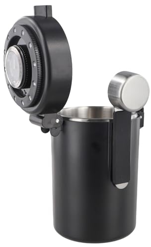 Lawnoval Stainless Steel Vacuum Coffee Bean Canister with Built-In Hygrometer for Optimal Humidity Control and Freshness Preservation, Black
