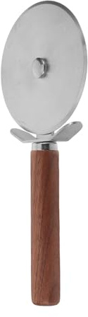 Healifty Rouleau à Pizza en Acier Inoxydable Grosse Roue Manche en Bois Ergonomique Coupe-Pâte Polyvalent pour Pizza Pâtes et Pâtisseries Outil Cuisine Solide et Facile à Nettoyer