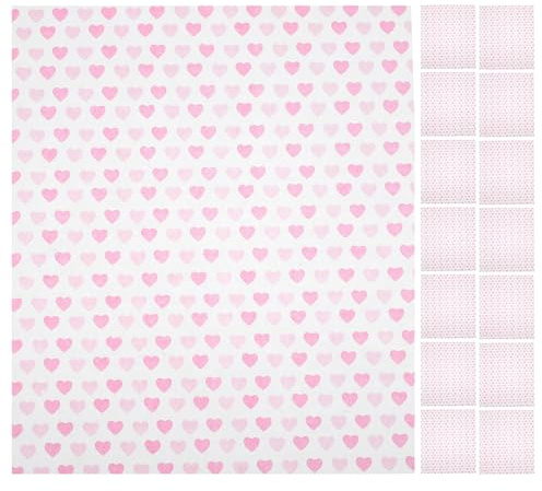 GLEAVI Papier Alimentaire Ciré Anti-Graisse 50 Feuilles 20X20 CM Motifs Cœurs pour Emballage Sandwich, Hamburger, Pâtisserie, Usage la Cuisine et Fêtes