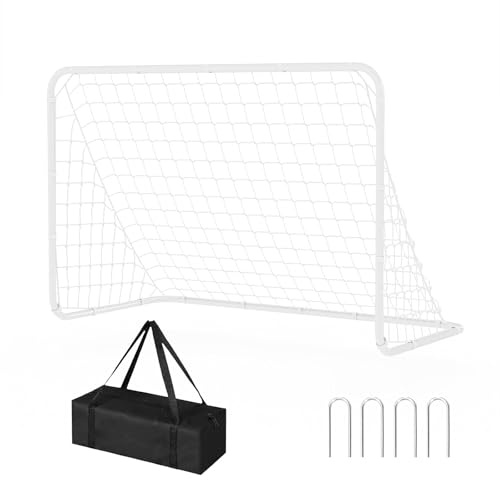 Porta Da Calcio Allenamento 5-in-1 Dimensione 7x5FT, Rete Rimbalzo Addestramento Passaggi e Controllo Palla, Struttura Metallica Resistente, Facile Assemblaggio Per Giardino Esterno