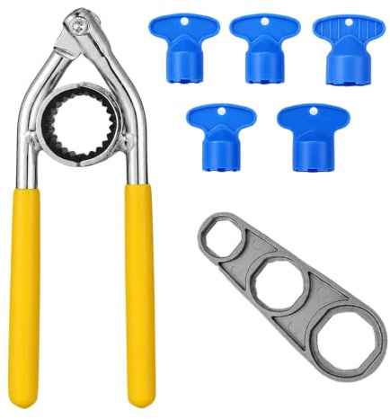 7 PCS Faucet Aerator Wrench Removal Tool, Multi-Size Non-Slip Tap Aerator Remover Kit | Compatible with M16.5/M18.5/M21.5/M22/M24 Standard Faucets, Heavy-Duty Plastic Tool for Home Kitchen Bathroom