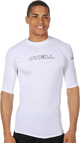 O'Neill Wetsuits Herren Basic Skins UPF 50+ Kurzarm Rashguard, Weiß, Größe L