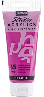 PEBEO Studio Acrylics Fine, 831-045, Vernice acrilica, Rosa vivido opaco, 100 ml