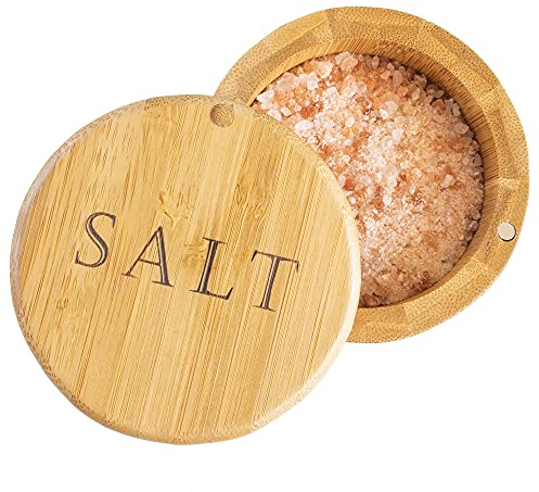 Totally Bamboo Salt Cellar – Wooden Salt Box with Magnetic Lid for Countertop Storage, 6 oz Capacity