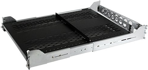 StarTech.com 2HE utdragbart ventilerat hyllplan för 19 tums serverskåp med kabeldragning/justerbart installationsdjup upp till 56,7 kg