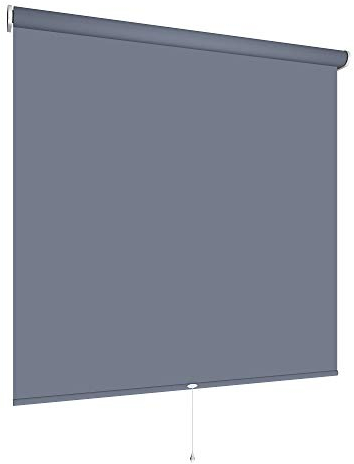 Springrollo Mittelzugrollo Schnapprollo Tür Fenster Rollo Vorhang Breite 60 bis 200 cm Höhe 180 cm Stoff blickdicht lichtdurchlässig Sonnenschutz Sichtschutz (Größe 140 x 180 cm, Farbe Dunkelgrau)