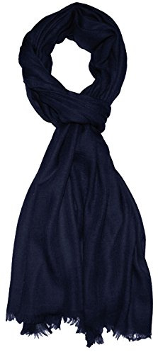 Lorenzo Cana Herren Schal Schaltuch 100% Kaschmir leicht kuschelweich Kaschmirschal Kaschmirtuch Kaschmirpashmina einfarbig dunkelblau 7831111