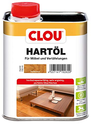 CLOU Hartöl: Zur Renovierung und Pflege von stark beanspruchtem Massivholz, z.B. Treppen, Möbel und Parkett, hellbraun, 0,75 L