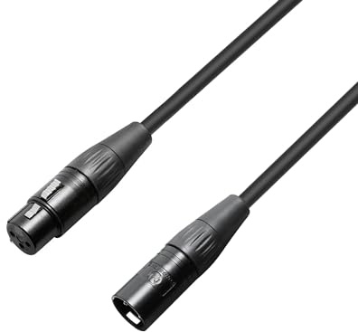 Adam Hall Cables 4 STAR MMF 0500 KRYSTAL - Mikrofonkabel, OOC 3-Pol XLR female auf 3-Pol XLR male, schwarz, 5m