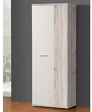 möbelando Schuhschrank Garderobenschrank Holzschrank Mehrzweckschrank Schrank Balu I Sandeiche/Weiß