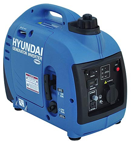 HYUNDAI Inverter Stromgenerator HY1000Si D, mobiler Notstrom-Generator, Notstromaggregat, 1 kW Stromerzeuger, Benzin Stromaggregat, leise und leicht