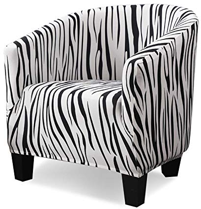 VanderHOME Tub Stuhl Sessel Sesselbezug Sesselhussen Stretch Elastisch Sofahusse Clubsessel Jacquard Sofahusse Husse für Cafe Stuhl Sessel Loungesessel Cocktailsessel Zebra