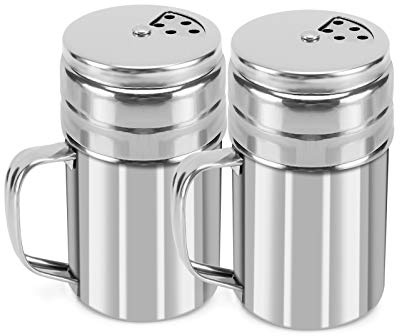 Accmor 5oz Salt and Pepper Shakers with Adjustable Pour Holes, Stainless Steel Dredge Shaker, Seasoning Spice Shakers for Salt Pepper Cinnamon Sugar Flour