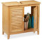 Relaxdays Mueble de Baño Bajo Lavabo de Bambú, 60 x 67 x 30 cm, 1 Compartimento Grande, 2 Puertas, Magnéticas, Natural
