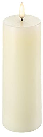 Piffany Copenhagen Uyuni Lighting Pillar LED Kerze 5,8 x 15 cm Echtwachs Ivory - 6 Stunden Timerfunktion - Keine Brandgefahr, Keine Rußbildung und kein Geruch