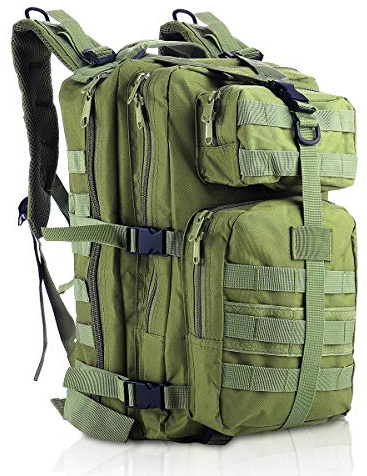 Mochila militar, gran capacidad al aire libre multifuncional herramienta mochila táctica de viaje para hombres al aire libre senderismo camping trekking pesca caza, Ejercito Verde, XL
