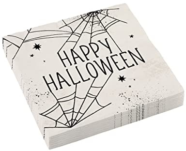 Amscan 9911670 - Servietten Happy Halloween Spinnennetz - 16 Stück - 33 x 33 cm