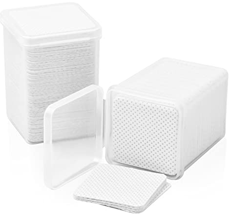 Vesaneae 400PCS Toallitas Libres de Pelusa, Cuadrado Algodón Celuloso Toallitas para Uñas, Almohadillas de Algodón de Limpieza de Uña, Toallitas para Esmalte de Uñas Cara Ojos Labios Removedor(Blanco)