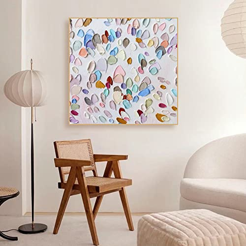 Acrylbilder Auf Leinwand Handgemalt, Mehrfarbige, Dicke Textur, Farbblock, Minimalistisch, Abstrakt, Modern, Groß, Original, Handbemalt, Messer, Kunstwerk, Gemälde Auf Leinwand, Wandkunst Für He