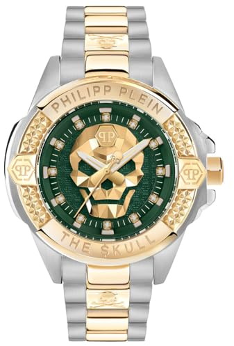 Philipp Plein Unisex Armbanduhr High-Conic The Skull Genderless mit Edelstahlarmband, 5 Bar, 41,00 mm, PWNAA0622