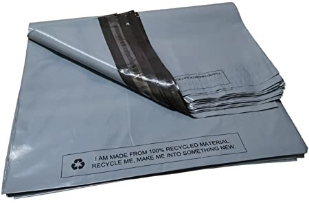 10-pack grå postpåsar i polypost, 43 x 56 cm storlek, portoförpackning, brevpapper, postpaket, paket