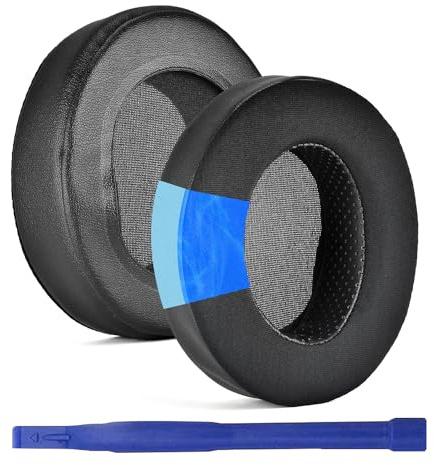 Adhiper M50X Ear Pads Compatible with Audio-Technica ATH M50X / M50xBT2 / M40X / M30X / M20X / M10X / MSR7 / SX1/ATH-ANC9 Headphones (Black/Gel)