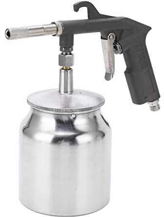 1Pcs Sandblaster Gun Kit with 750CC Aluminum Pot - Air Sand Blasting Tool Set for Rust Removal, Glass Etching, Surface Cleaning & DIY Projects(Silver)