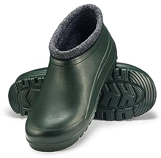 ESTRO Stivali Pioggia Uomo Gomma - Ciabatte Giardino Zoccoli Uomo Invernali Stivali da Giardino Zoccoli Gomma con Pelo K042 (43 EU, Verde Scuro)