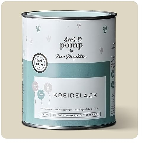 MissPompadour Kreidefarbe für Möbel Beige & Warm 750ml - Holzfarbe, Holzlack matt innen - Möbellack, Möbelfarbe ohne Schleifen - Kreidefarbe für Holz, Metall, Kunststoff - LittlePomp