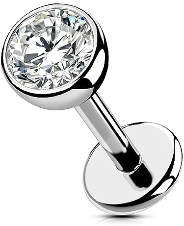 OUFER Body Piercing Titanio Senza Filo Labret Stud 18G 5/6/8/10/12mm Labbro Tragus Helix Cartilagine Bar Gioiello