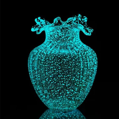Radefasun Wave Mouth Vases Luminous Handmade Glass Flower Vase | Desktop Ornaments Propagation Station Plant Holder for Home Wedding Decor (Wave)