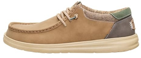 HEYDUDE Men's Paul Nut Size 10 | Men’s Shoes | Men's Lace Up Loafers | Comfortable & Light-Weight