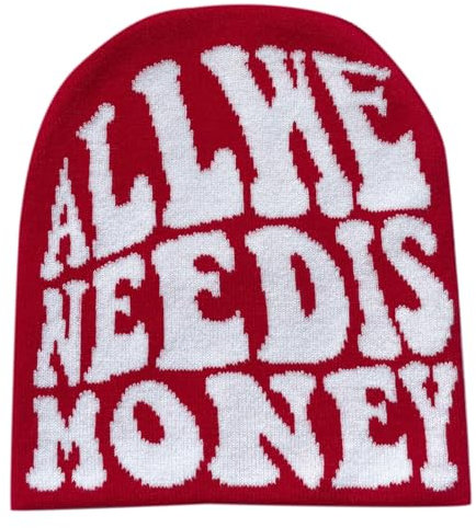 Y2k Beanie Mütze Herren Damen Teenager Y2k Cap Winter Knit Skater Beanie Mütze Hip Hop Strickmützen Baumwolle Printed Y2k Beanie Cap Hat Pink Harajuku Fashion