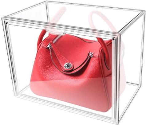 YFZYT 1 Stück Acryl Vitrine Schaukasten Transparent, 36x22x28cm Aufbewahrungsbox Stapelbare Acrylbox Displaybox, Handtaschen Aufbewahrung Organizer, für Buch Spielzeug Kosmetik Schuhe Bücher
