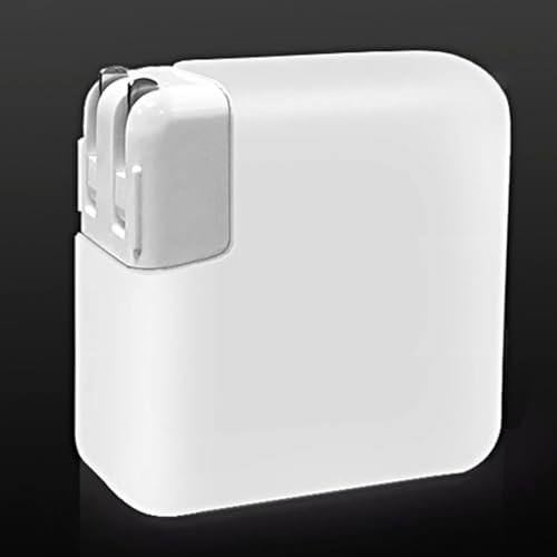 LCMOCICO 70W Charger Protective Sleeve Case for MacBook Air 13 13.6 15 inch A3449 M5 M4 M3 M2 2022-2026 / Pro 14 M5 M4 M3 with 11/12/16-core CPU 2025-2023, Soft Silicone Power Adapter Cover, White