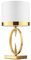 Lampe de table moderne, légère et luxueuse, lampe de chevet E27 pour le salon, abat jour en tissu blanc lampe de table, lampe de chevet avec base en métal doré, lampe de lecture pour chambre 49 x 25