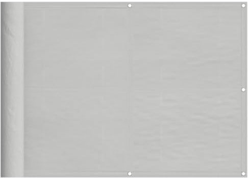 vidaXL Balkon Sichtschutz, Balkonbespannung mit Aluminium-Ösen, Balkonverkleidung Wasserfest, Balkonabdeckung Windschutz, Hellgrau 75x300cm 100% Polyester-Oxford