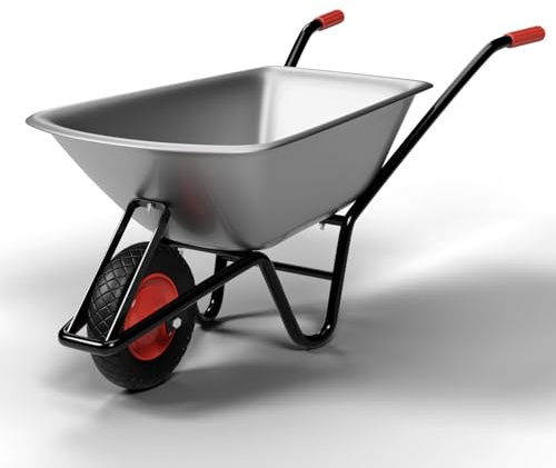 Schubkarre | 100 Liter Kapazität | 250 kg Tragkraft | verzinkter Stahl | pulverbeschichteter Rahmen | 40 cm Reifen | vielseitig